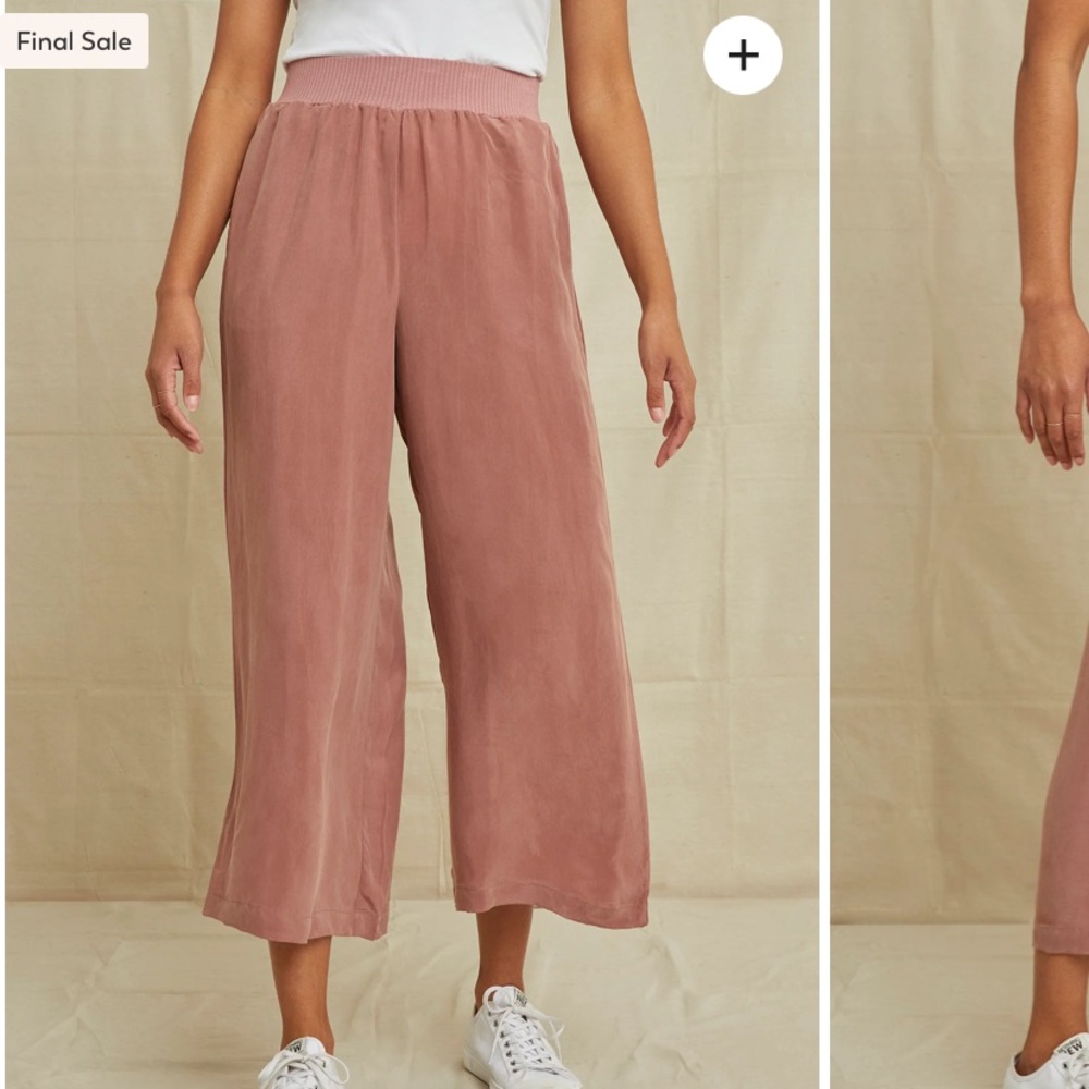 NEW Amour Vert Salice Mixed Cupro Pants - Quartz XS